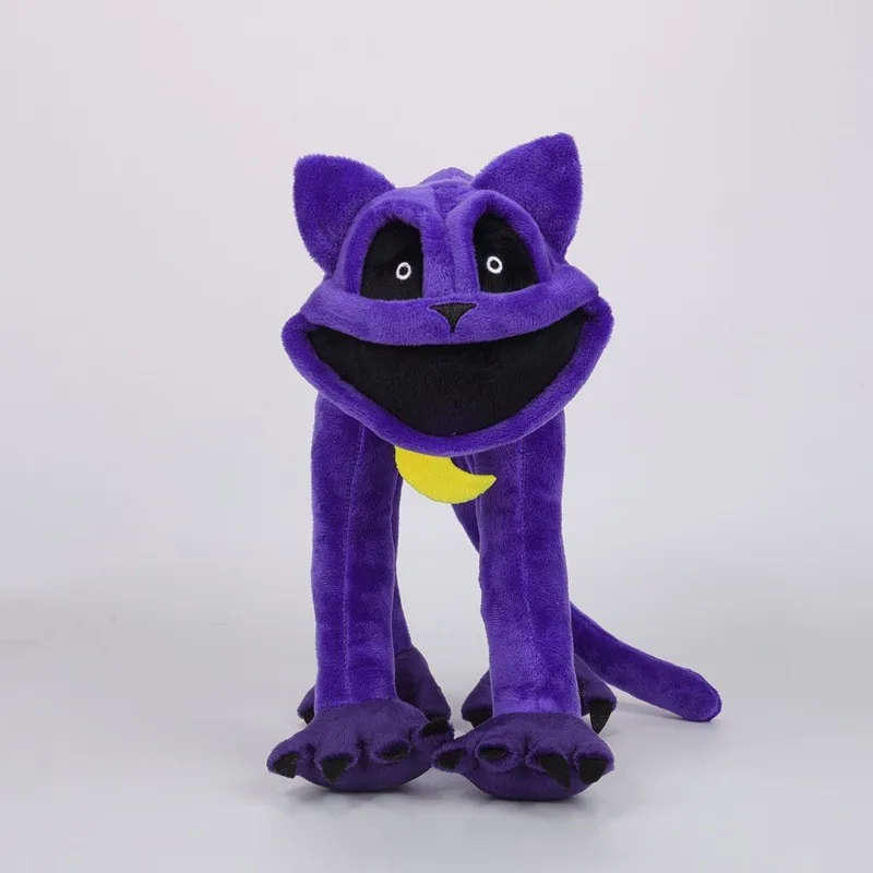 Smiling Critters Horror Purple Cat Weird Stuffed Plush Doll Toys Throw Pillow Home Decorations Halloween Party Birthday Gifts