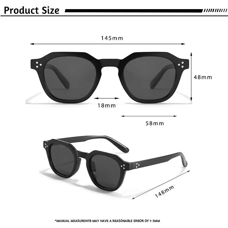 CATERSIDE Neue Modische Polarisierte Damen-Sonnenbrille mit Rundem Rahmen Farbige Sonnenbrillen für Herren Hochwertige Outdoor-Brillen für Partys und Reisen – Detail 1