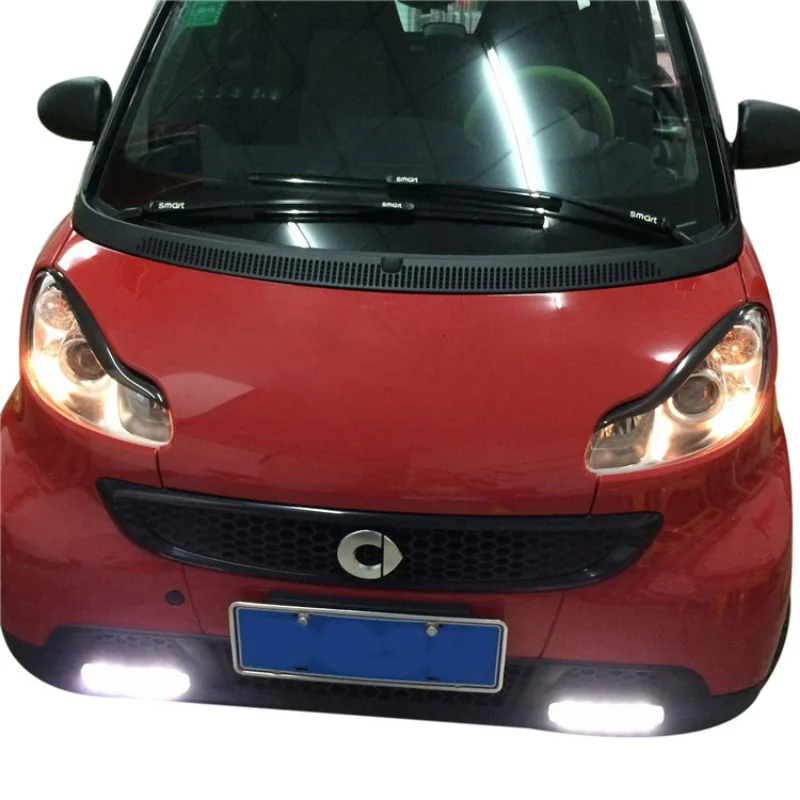 2pcs Auto Headlight Trim Lamp Eyebrow Headlight Cover Trim Decoration for Benz Smart 451 Fortwo 2007-2014 Accessories