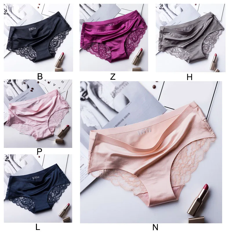 Seamless One-Piece Low Waist Lace Panties Women Sexy Briefs Lace Semi-transparent Underwear Hollow Out Ladies Lingerie