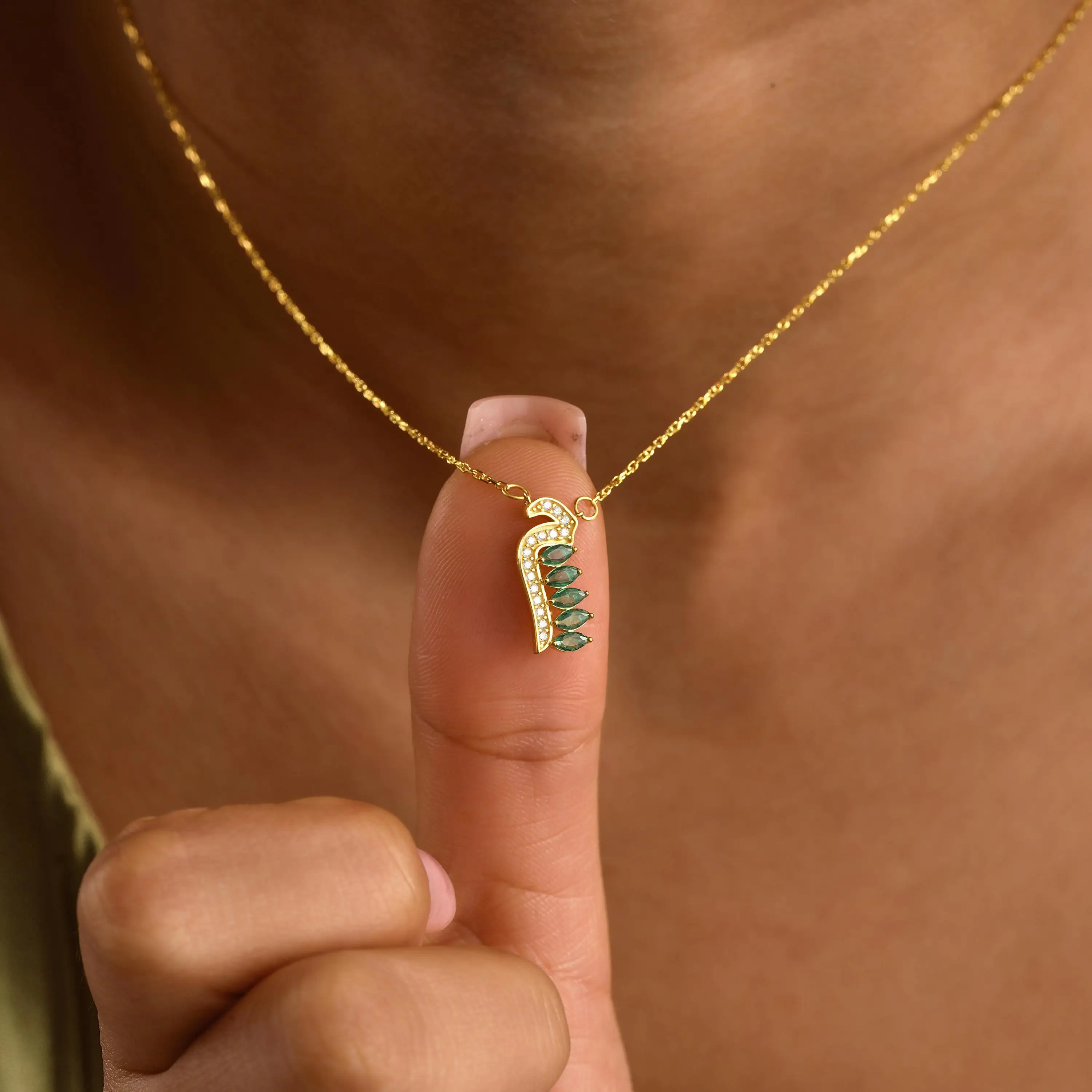 

Custom Arabic Zircon Pendant Personalized Arabic Initial Necklace Gold Zircon Necklace for Women Ramadan Gift Islamic Jewelry