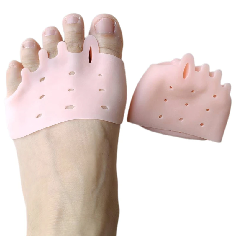 Almohadillas de silicona superpuestas para el antepié, Corrector de Hallux Valgus, separador de juanetes, Corrector de Gel, separadores para el cuidado de los pies, 2 pares