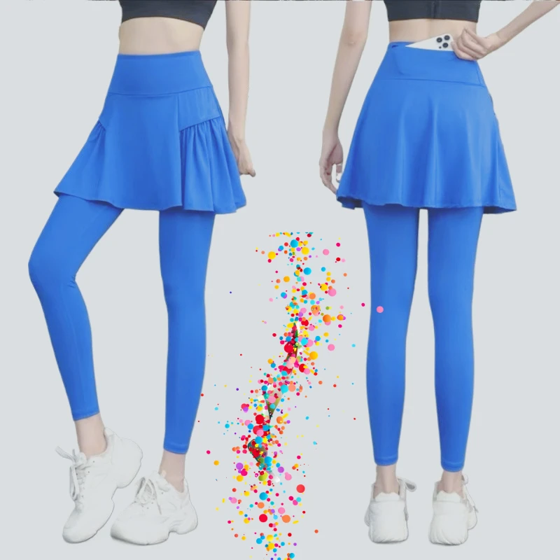 Calças de virilha invisível cintura alta saia falsa de duas peças calças de yoga femininas, sexy, selvagem, apaixonado, fácil para casais de sair