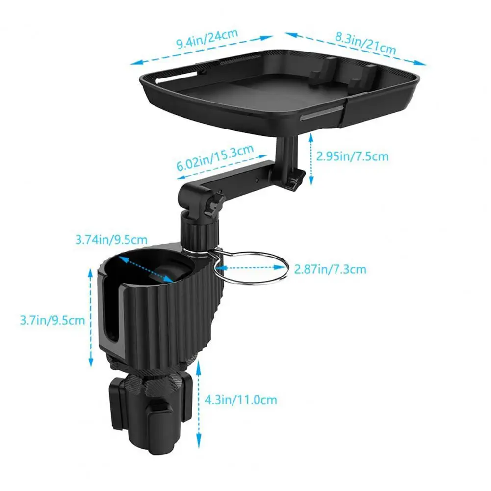 

Powerful Auto Cup Holder Tray Easy to Install 360 Degree Rotatable ABS Car Cup Holder Tray Phone Support