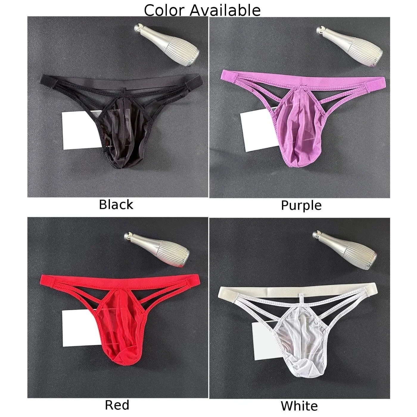 Sexy Men Mesh Transparent Lingerie Shorts Low Waist Panties Underwear Solid Briefs Breathable Hollow Pouch Elastic Mens G-string