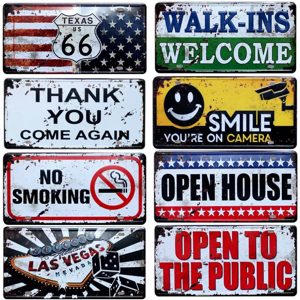 

Las Vegas Vintage Metal Tin Plate, No Smoking, Route 66 Plaque, Bar, Pub, Garage Wall, Home Decor, Welcome Retro, Gift 15x30cm