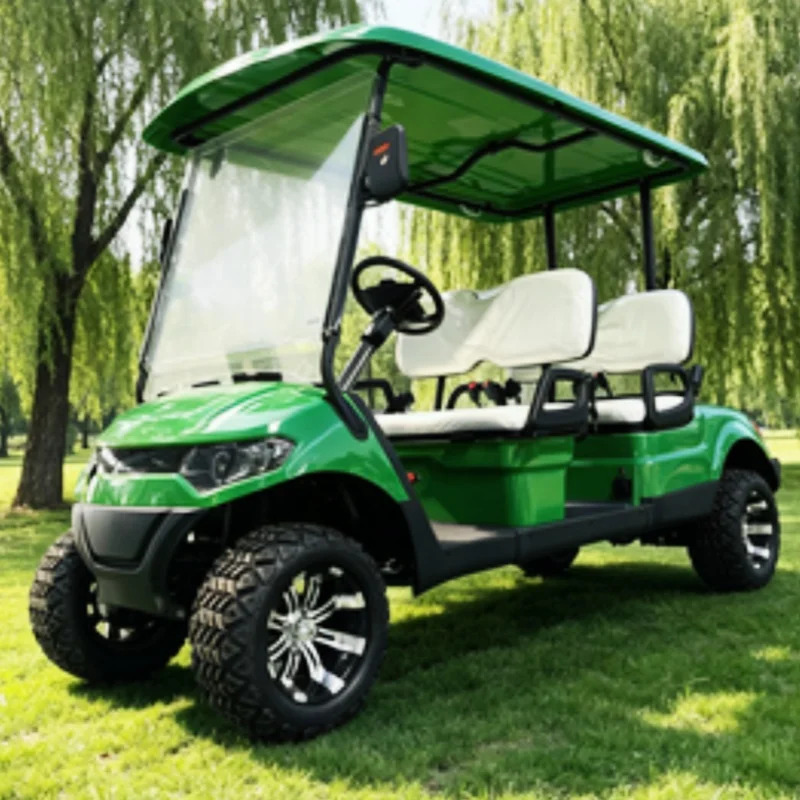 

CE Approved Electric Sightseeing Scooter 4 Wheel Electric Golf Cart With Upholstered Seat Off Road Tire Free Custom Color