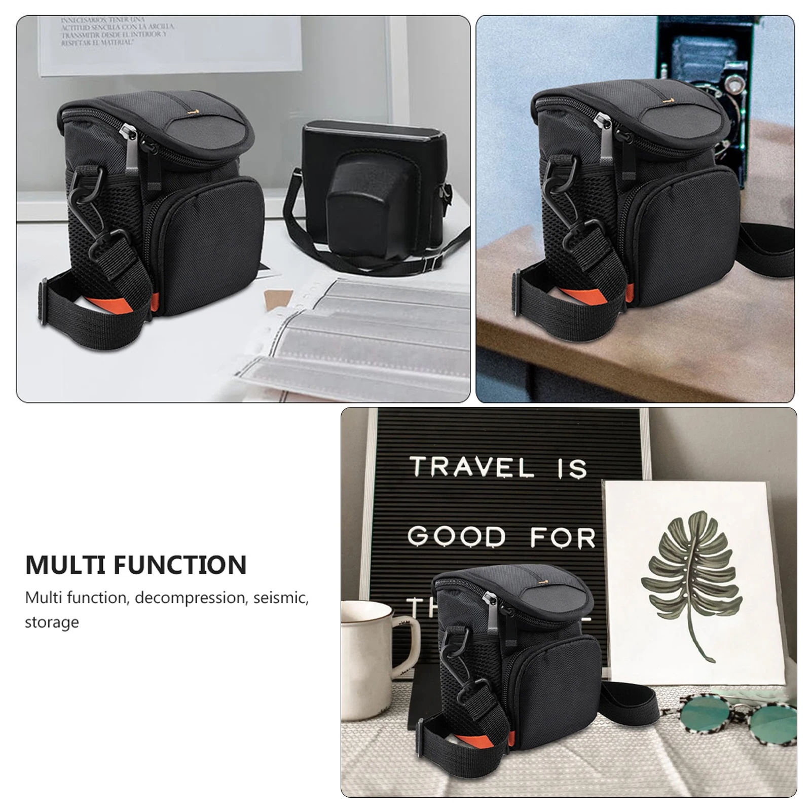 

1Pcs Camera Shoulder Bag Heavy Duty Nylon Case with Organized Compartments Compatible with A6000 A6300 A5100 Portable Dust