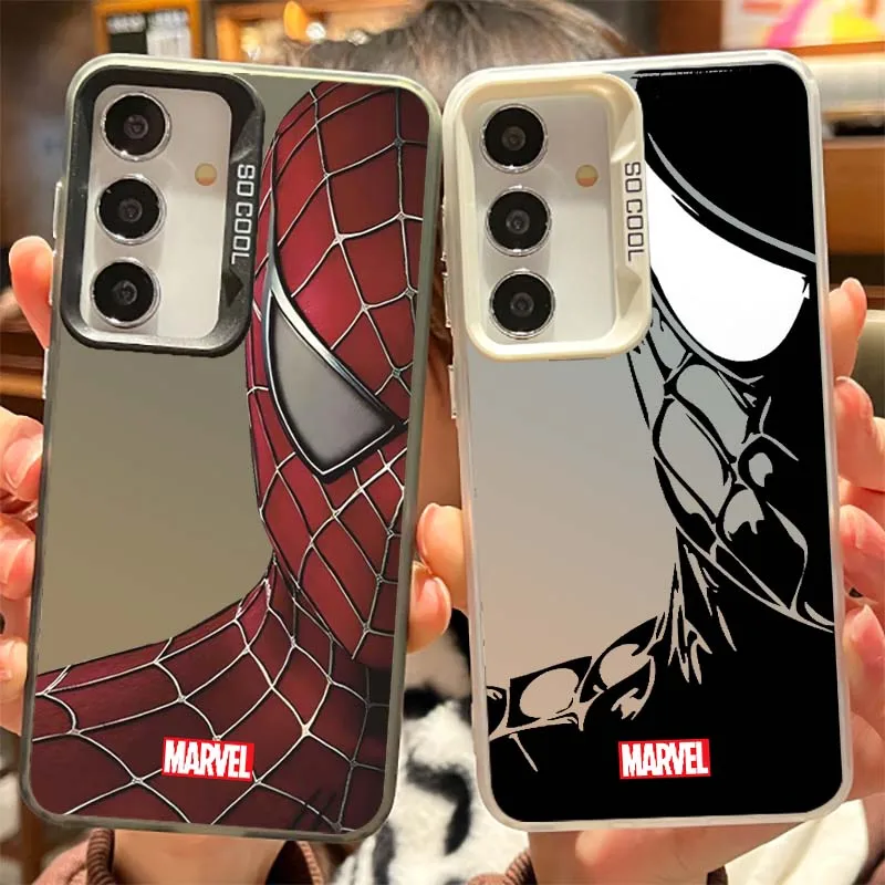 

Marvel Spider Man Iron Man Art For Samsung Galaxy S25 S24 S23 S22 S21 S20 FE Plus Note 20 Ultra 5G Colorful Silver Phone Case