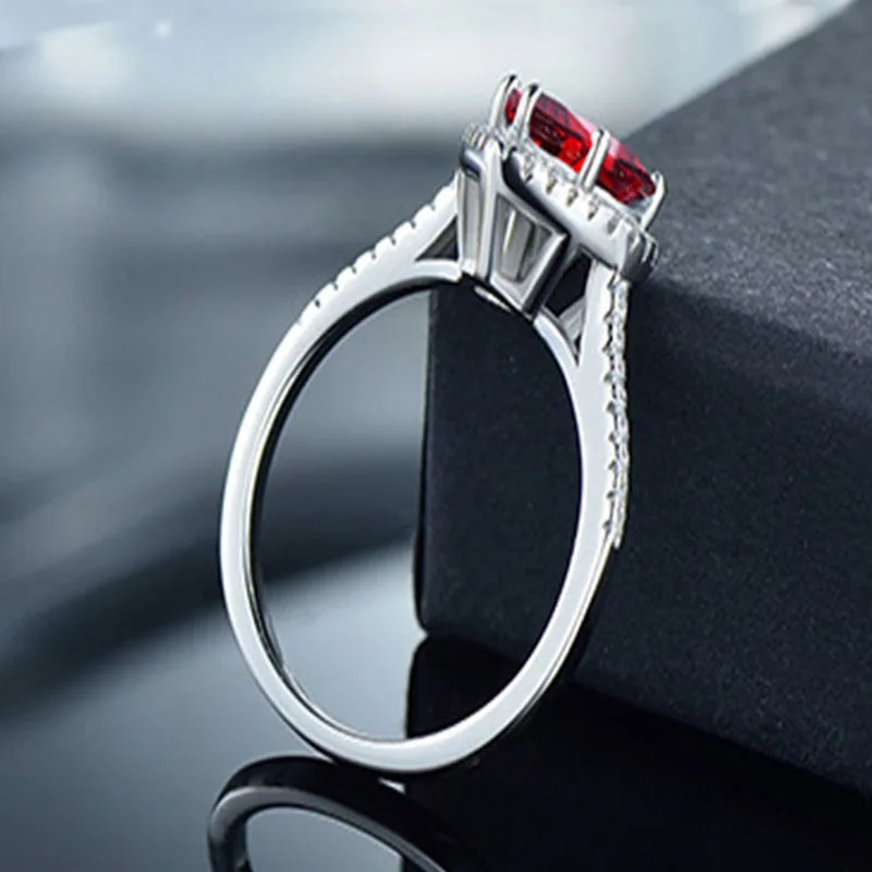 100% 925 Sterling Silver Zircon Love Heart Ring for Woman Girl Fashion Simple Romantic Design Jewelry Party Gift Dropshipping