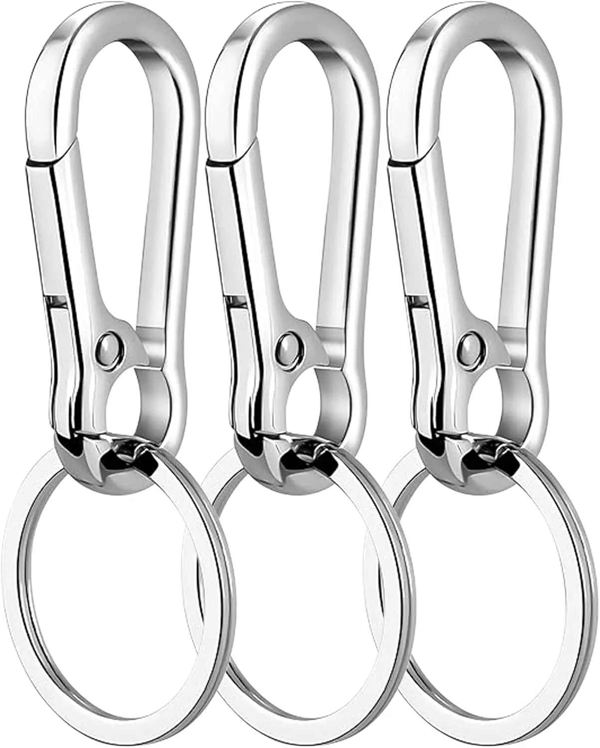 

3 Pack Key Ring Clip Holder for Men and Women, Durable Keychain Organizer