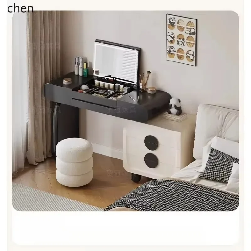 Solid Wood Dresser Chest Mirror Flip Cover Hidden Makeup Table Living Room Decoration Decorx14