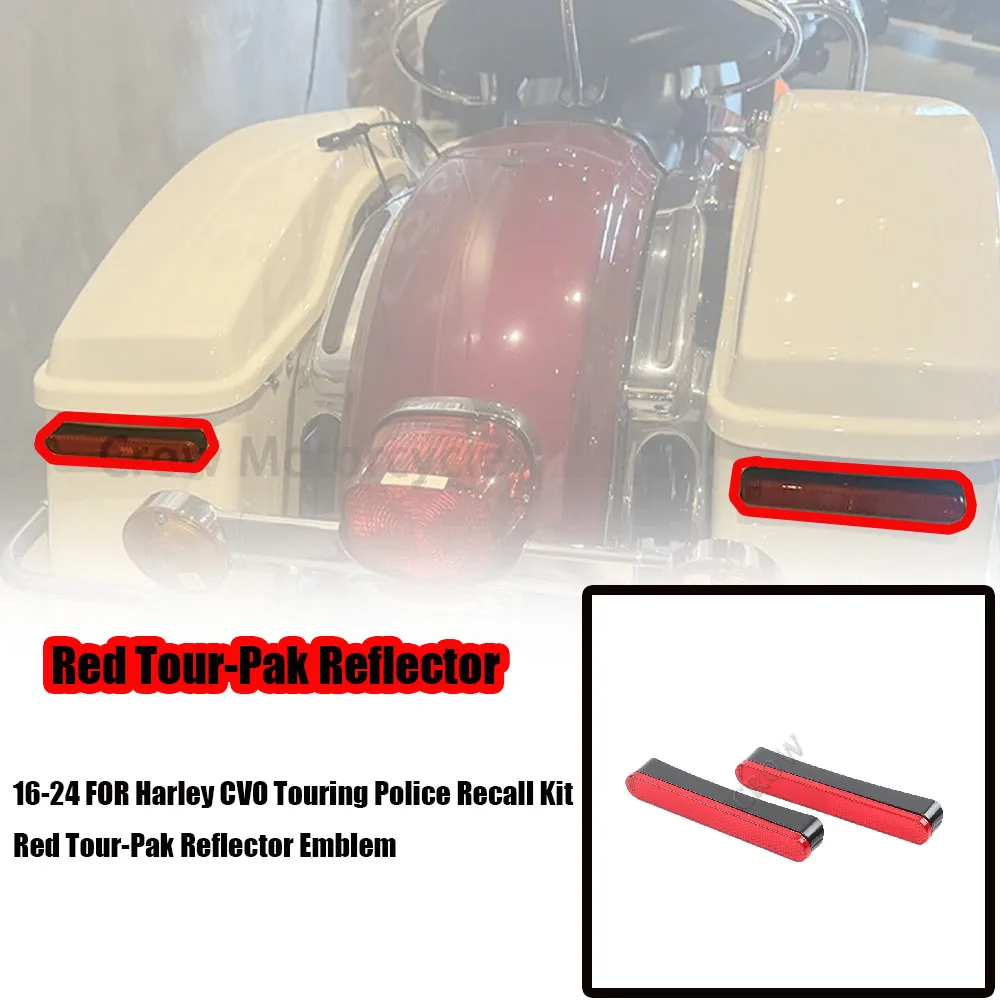 

For Harley CVO Touring Road Electra Street Glide ST Road King Motorcycle NEW Accessory Police Recall Kit Red Tour-Pak Reflector