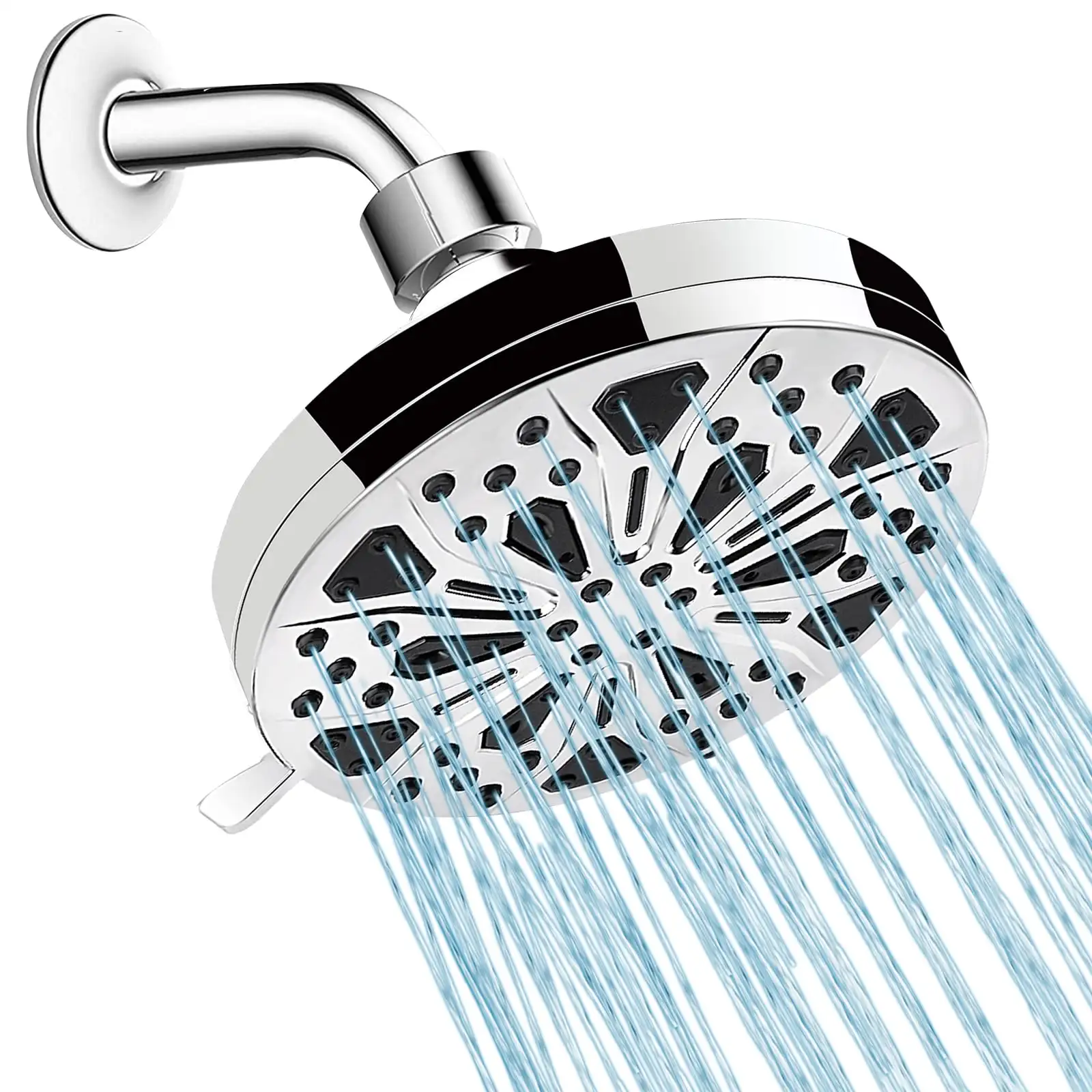 

Shower Head, 8-Mode Fixed Mount High Pressure Rain Shower with Touch-Clean in Chrome Ideal for home or apartment, hotel, etc