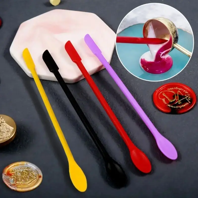 1Pcs Premium Silicone Sealing Wax Tool Set-Double-End Stir & Clean Spatulas for Heat-Resistant Art & Craft Projects,Resin Mixing