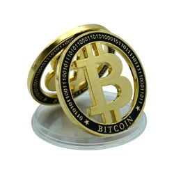 Business Gift Bitcoin Gold Plated Metal Commemorative Coin Chanllenge Coin Good Luck Gift Commercial Collection