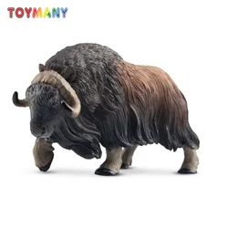 Toymany Simulation Musk Ox Polar Animal Model Toy Mini Figures Dolls Action Figurines Toys for Children Gift Cake Decoration