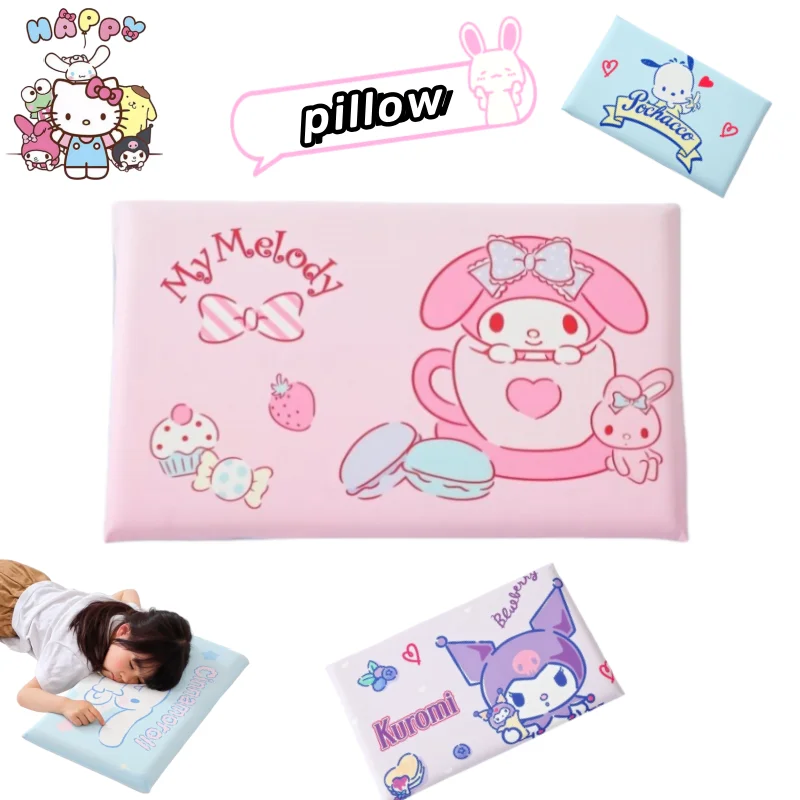 

Новая детская подушка My Melody Kuromi Hello Kitty с героями мультфильмов по периметру, студенческая подушка для шеи, удобная и дышащая подушка