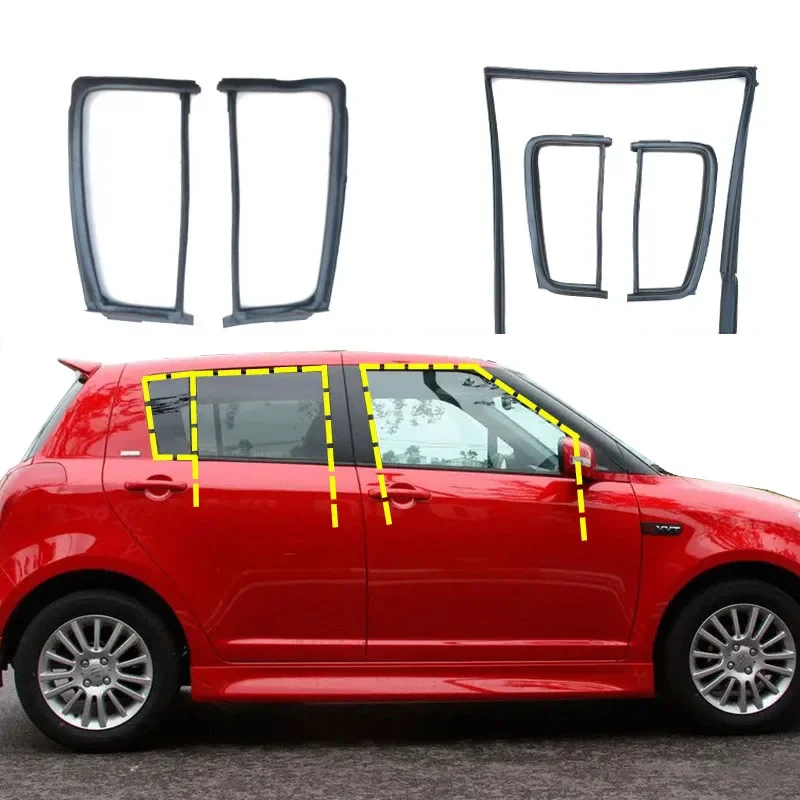 1 Pcs Door Rubber for Suzuki Swift 2006-2009 Window Mud Trough for Swift Protector Rubber Weather Seal for Suzuki Car Accessorie