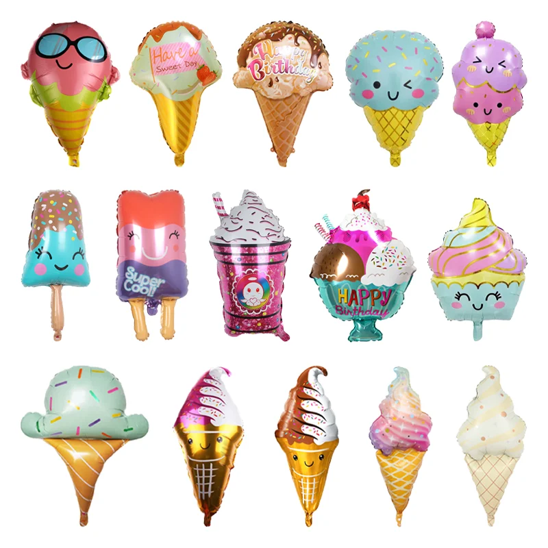 الآيس كريم موضوع احباط بالونات المصاصة بالون الهيليوم الاطفال لعبة الزفاف استحمام الطفل حفلة عيد ميلاد الصيف يوم الزينة #1
