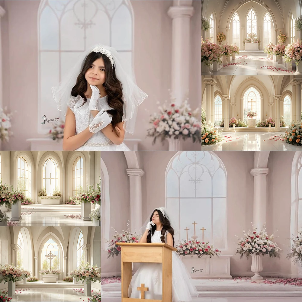 Hochzeit Kirche Fotografie Hintergrund Mutterschaft Porträt Shooting Hintergrund weißen Raum Vorhänge Blumen Fotostudio Fototermin