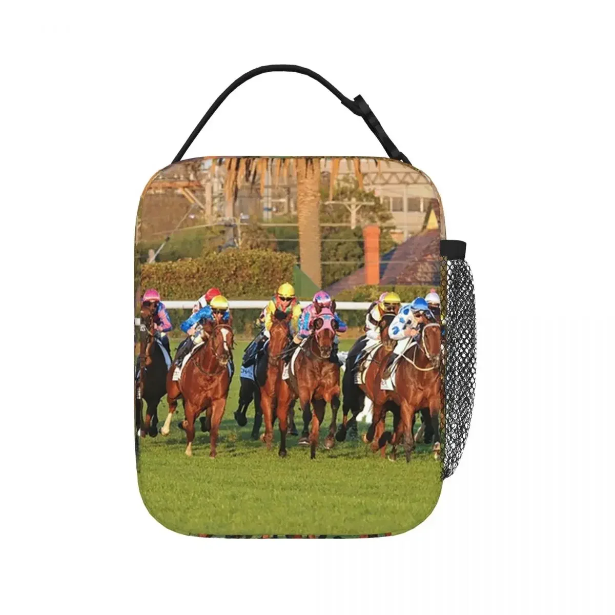 Horse Racing Action Lunch Bags Insulated Lunch Tote Waterproof Thermal Bag Leakproof Picnic Bags for Woman Work Kids School