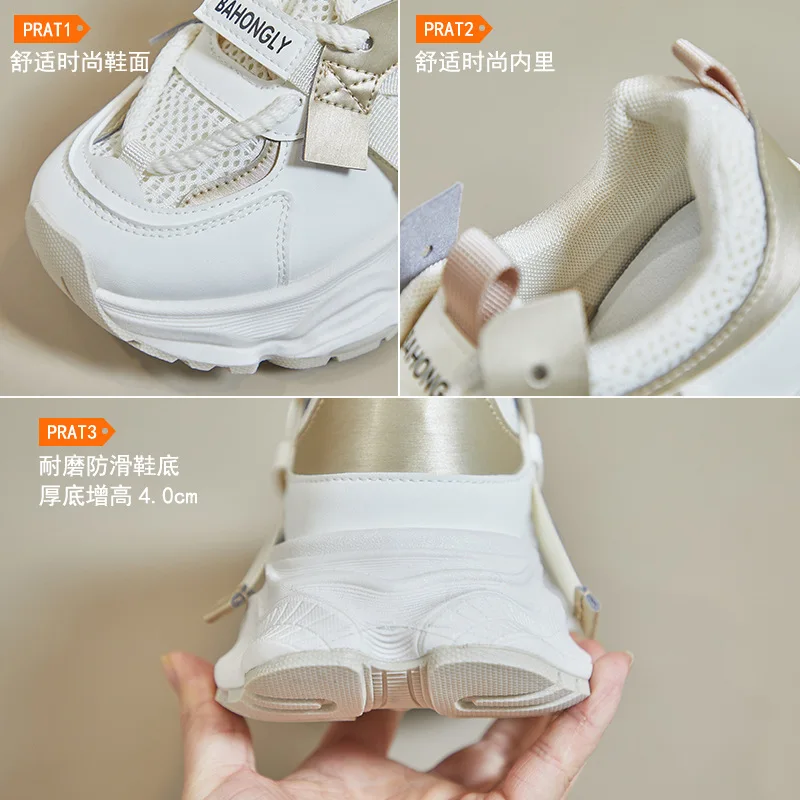 Spring & Summer Women Shoes Fashion Thick-Soled Increase Breathable Female Sneakers Sports Casual Size 35-40