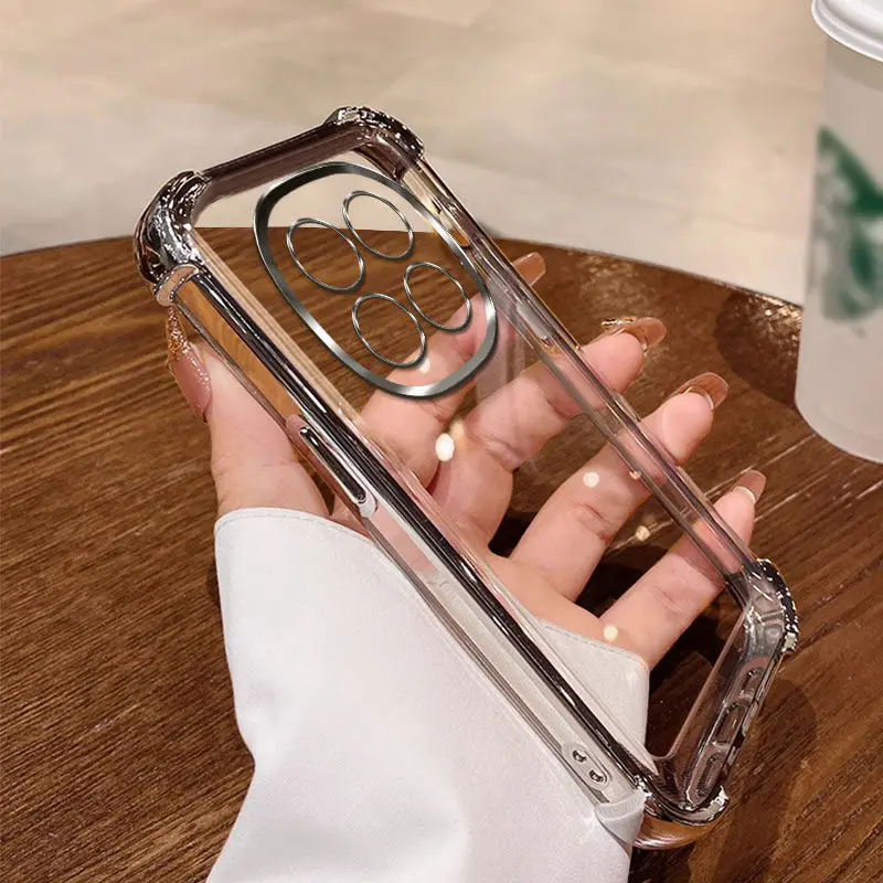 Klare, transparente, stoßfeste Silikonhülle mit Beschichtung für Xiaomi Redmi Note 15 Pro Plus 4G 5G, weiche Rückseite