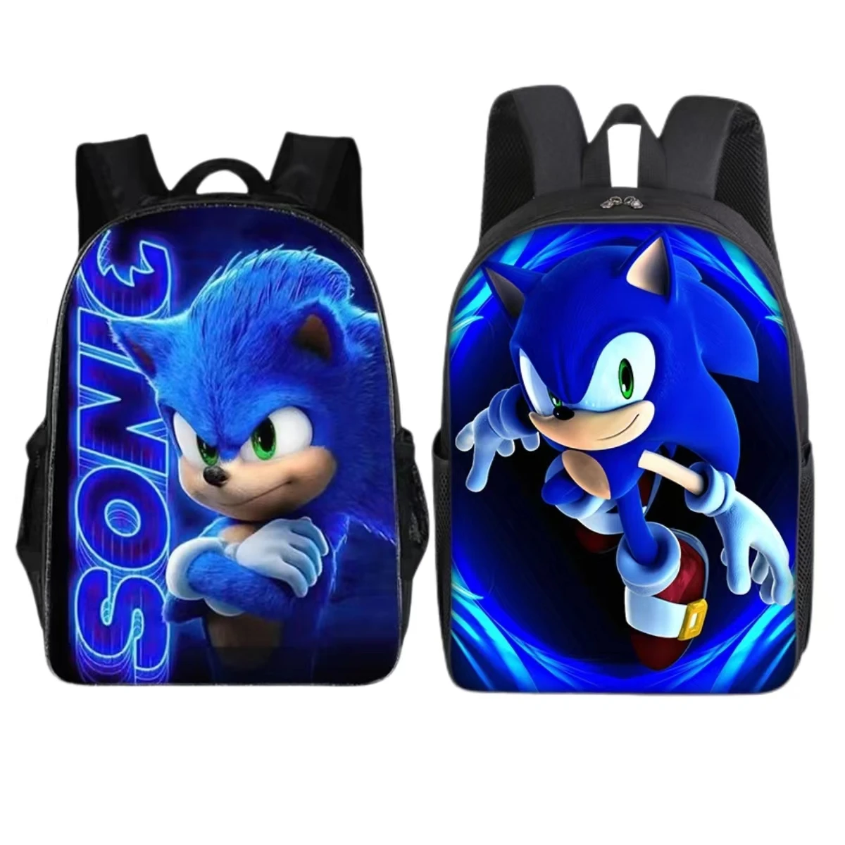 Sonic Backpack Primary and Middle School Students Schoolbag Boys Girls Anime Cartoon School Bag Sonic Shadow Zipper Shoulders