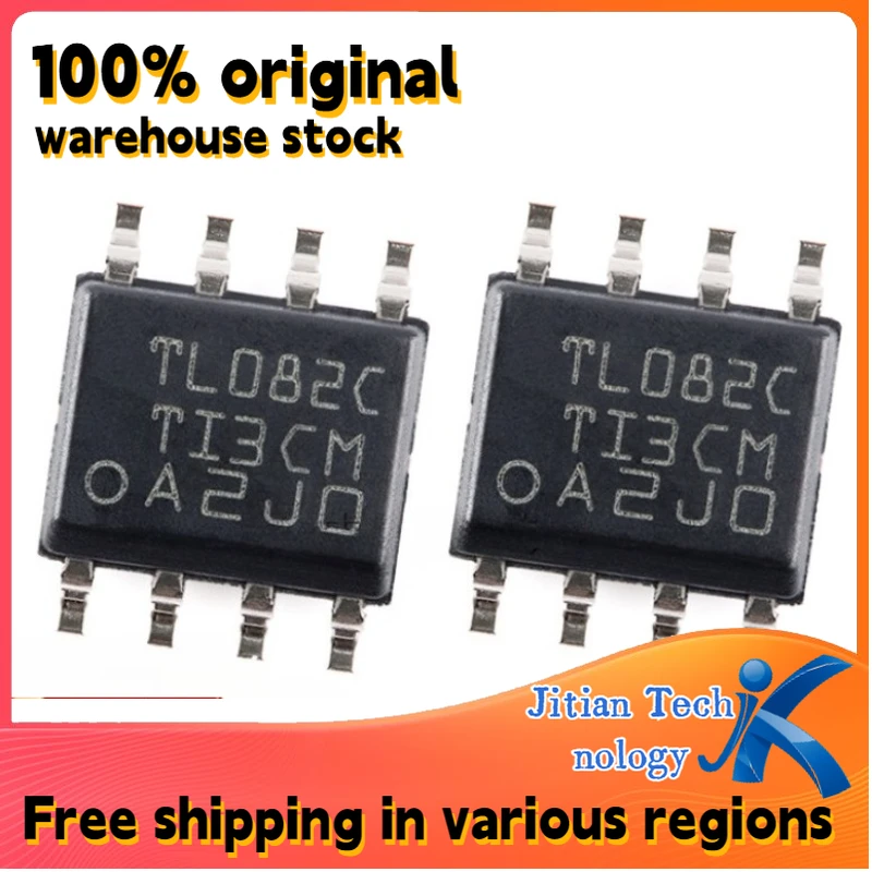 20PCS 100% New TL082CDR logo TL082C SOIC-8 Single op amp IC chip Channel direct sales