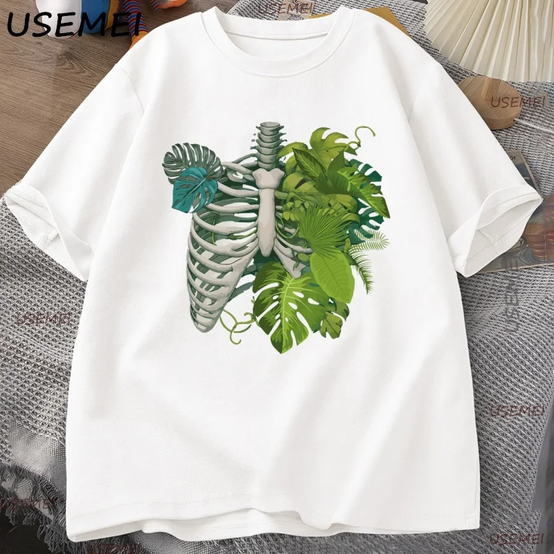 

Skeleton Plant Body T-shirt Women Men Funny Plant Lover T Shirt Plant Mom Tee Funny Graphic T Shirts Cotton Short Sleeve Clothes