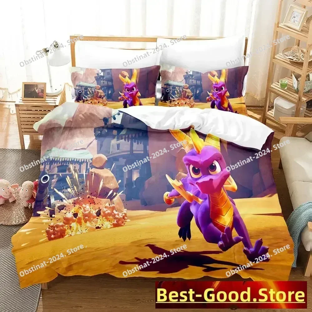 2023 Spyro reignited trilogy Bedding Set Printed Bed Set With Pillowcase Duvet Cover Soft Single Double Queen Super King Size