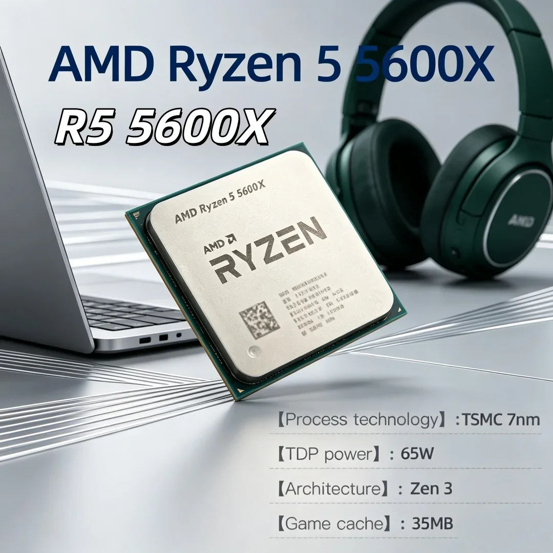 

AMD Ryzen 5 5600X R5 6-Core 12-Thread 4.6GHz Unlocked AM4 Gaming CPU Fresh Stock Fast Boost