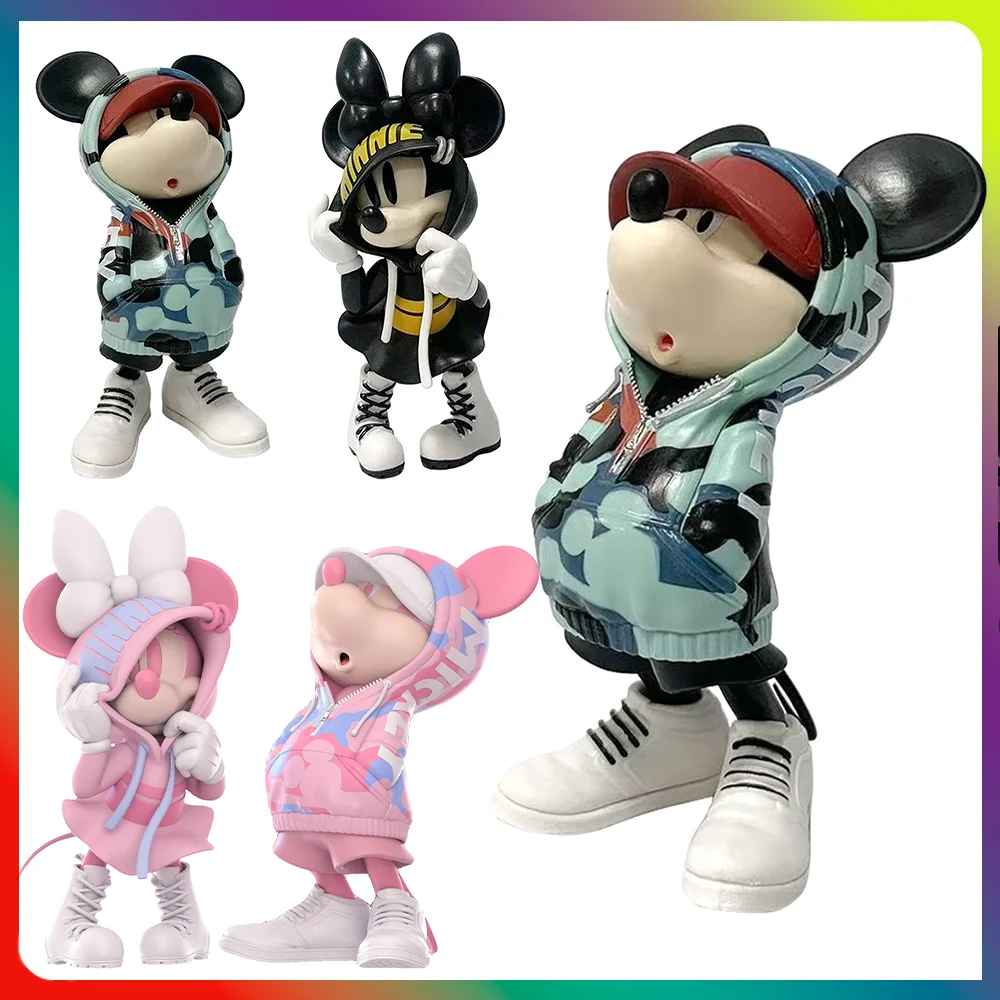 Figurine d'action Disney Mickey Minnie tempête magique, Collection tendance, modèle en PVC, jouet, ornements de dessin animé, poupée, cadeaux de fête d'anniversaire