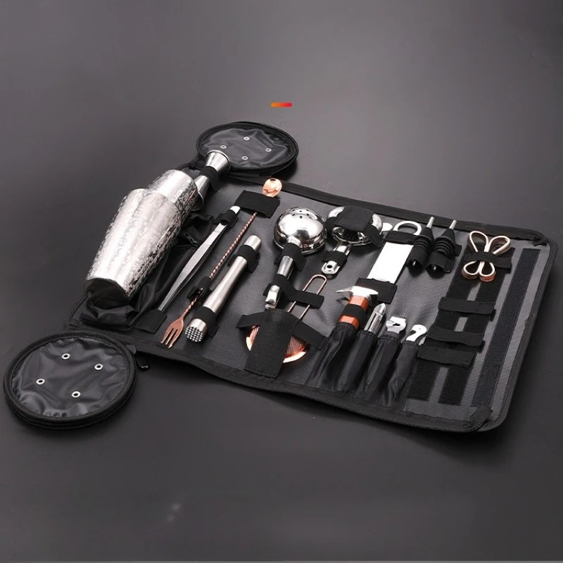 

Shaker Organizer Bag, Stainless Steel Shaker Kit, Tool Kit, Cocktailware, Bar Bartender, On-the-Go Transport