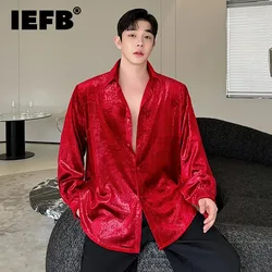 IEFB Niche Design Cool Shirt Loose Fit Male Long Sleeve Top Lapel New Stylish Autumn Solid Color Handsome Men's Wear 9C7194