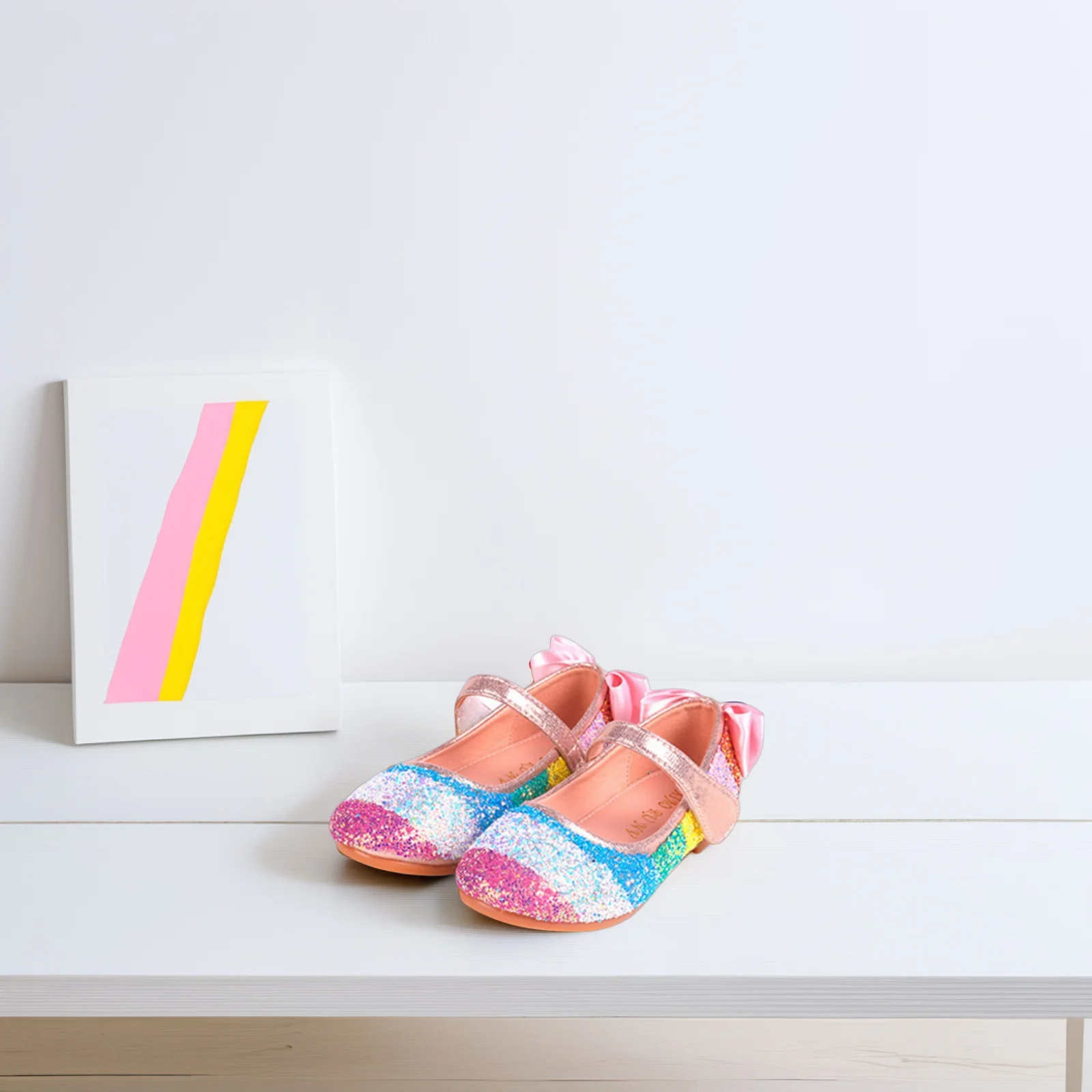 

1 пара балетных туфель для детей, танцевальная обувь с круглой головкой и ремешком из искусственной кожи, дышащий материал, подходит для практики