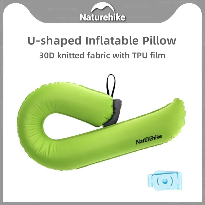 Naturehike U-shaped Lengthened Inflatable Pillow Portables Travel Sleeping Pillow Camping Multifunctional Relieve Stress Pillow