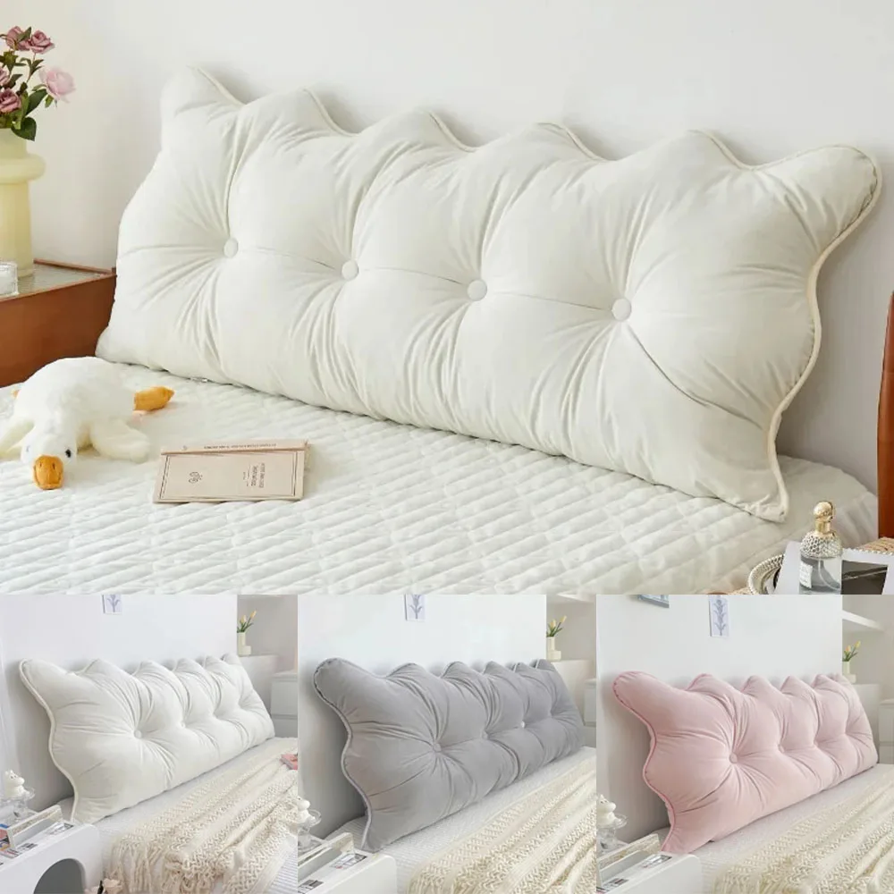 1PC Headboard Cushion Soft Wrap Bed Double Long Pillow Support Bed Cushion Nightstand Cushion Large Backrest Pillows for Bedroom