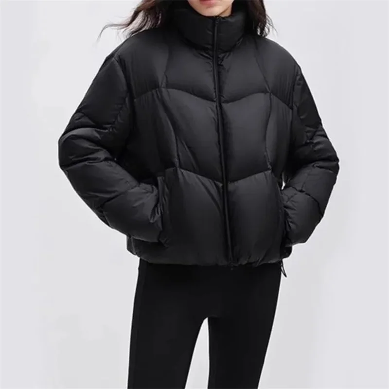 

Down Cotton-Padded Jacket Women's Parkas 2025Winter New Short Warm Cotton Padded Coat Stand Collar Outwear Female Bread Overwear