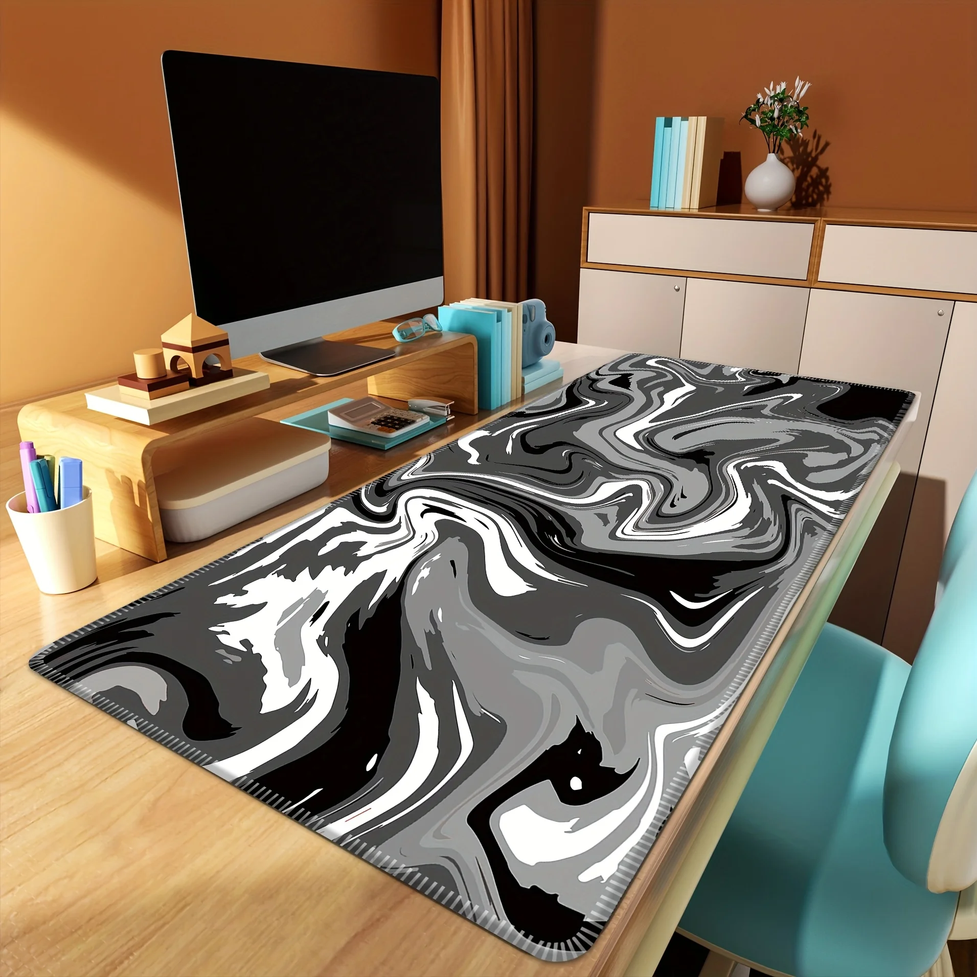 

Black and grey art marble texture design Large Mouse Pad computer desk mat keyboard gaming pad maus pad office mousepad muismat