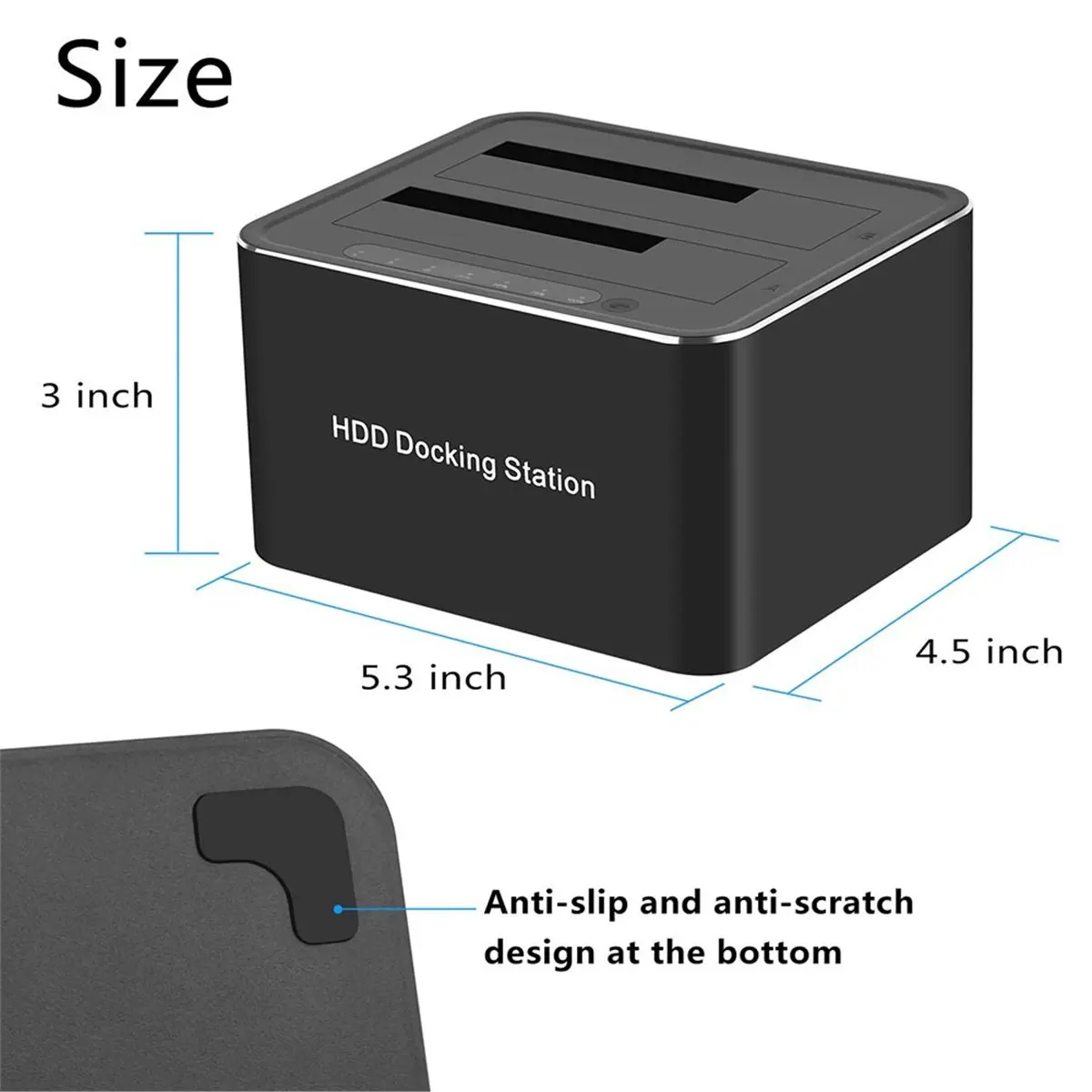 [VALUE PACK]USB3.0 to SATA Dual-Bay Docking Station for 2.5/3.5 Inch HDD/SSD Hard Drive Enclosure Offline Cloning Dock EU Plug