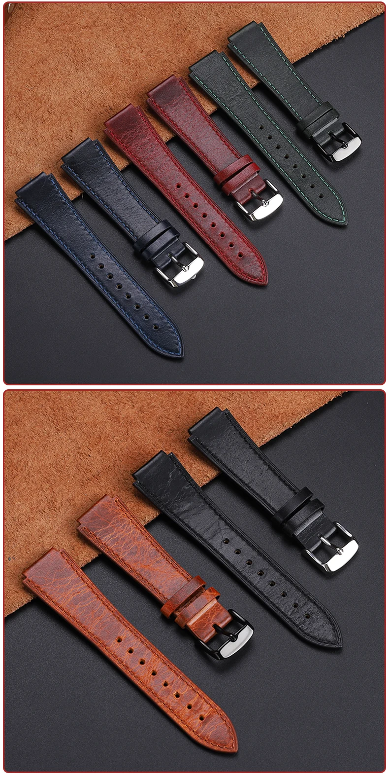 Retro-Uhrenarmband aus echtem Leder für Casio AE1200 AE1300/1000 A158W A168 W-216H, Vintage-Armband aus Rindsleder, 18 mm konvexes Uhrenarmband – Detail 15
