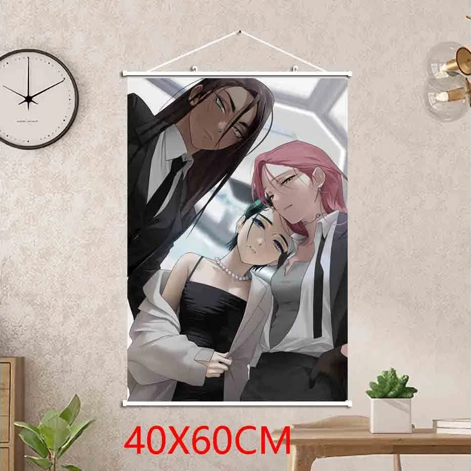 VIKAMA Dark Duo Couple Anime Wall Scroll Tapestry Cool Characters Art Fabric Poster for Bedroom Gaming Room Otaku Gift