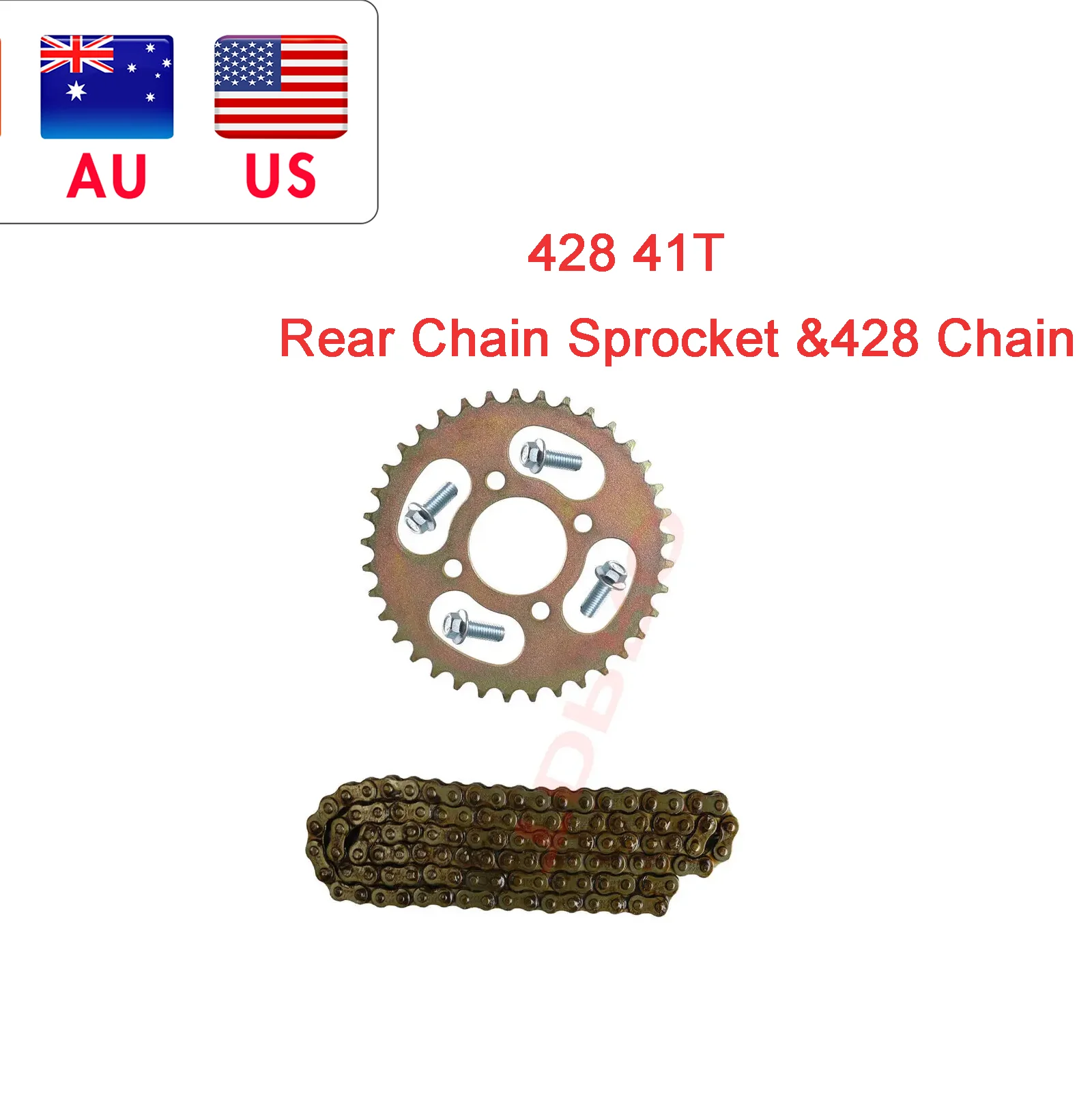 

TDPRO 41T Rear Chain Sprocket &428 Chain 108 Links for ATV Pit Bike Taotao SSR Coolster 110 125 Off-road USE