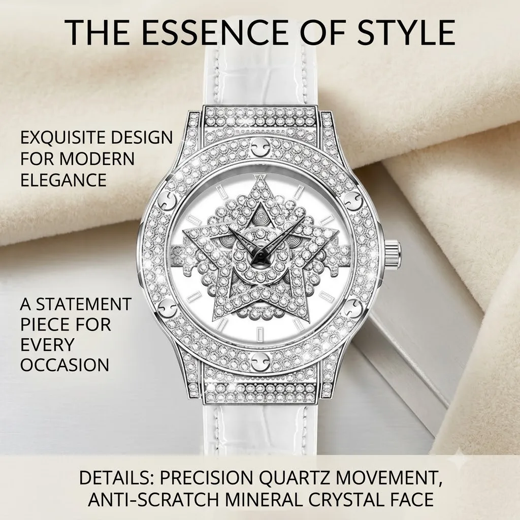 Fashion women's watch, crocodile pattern strap, bright stars, gorgeous light luxury, elegant dinner party, versatile style
