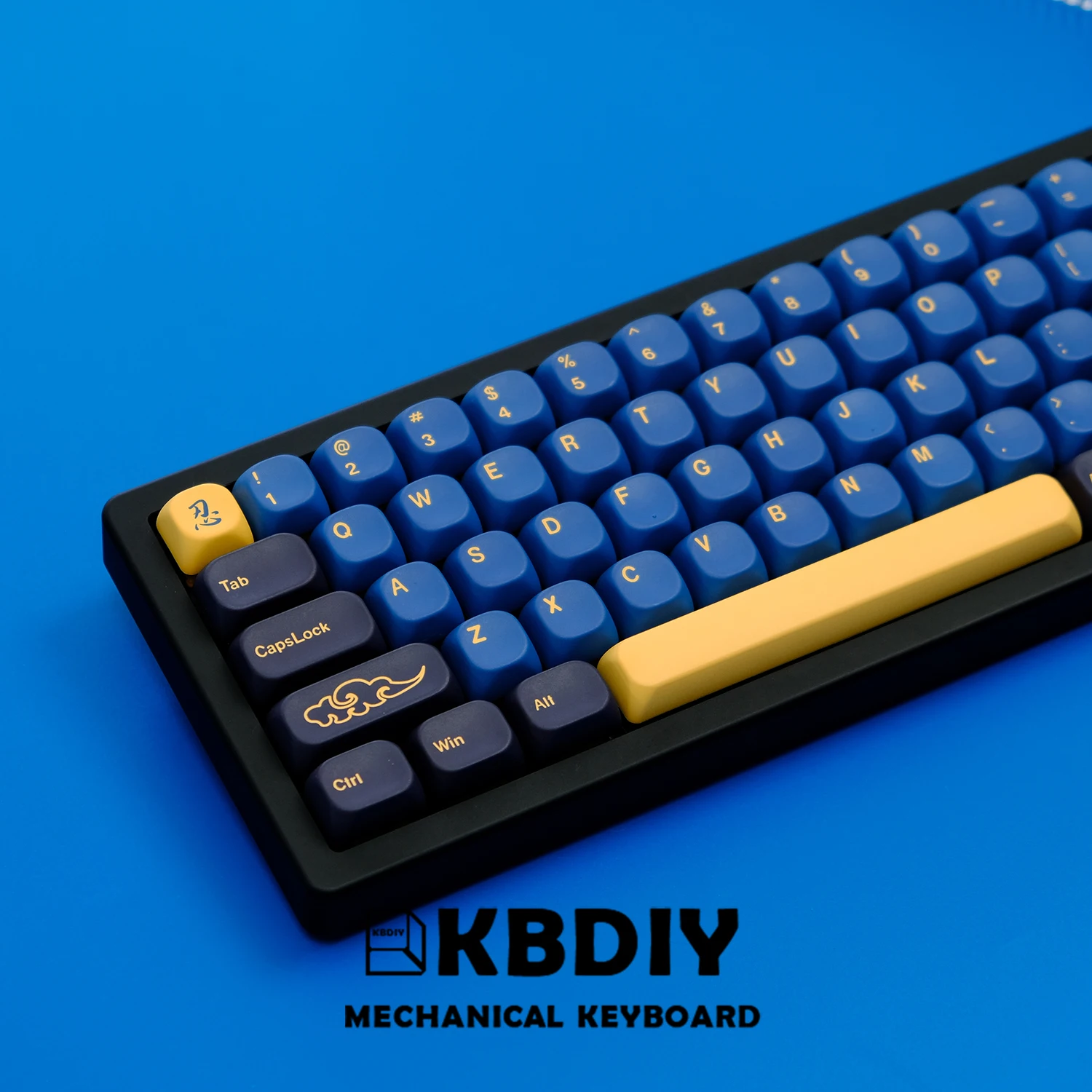 Imagem -04 - Kbdiy-teclas Kara para Teclado Mecânico Gmk Blue Samurai Teclas Personalizadas Pbt para Interruptores mx Cinco Lados 130 Teclas