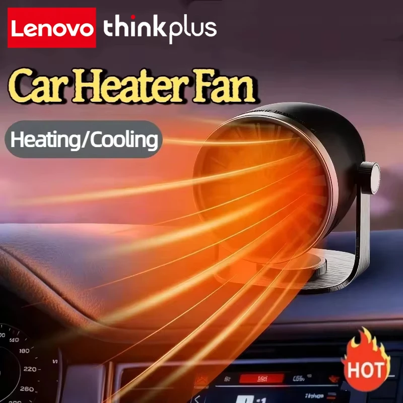 Lenovo ThinkPlus 3-in-1 Car Heater 12V/24V Adjustable Auto Heater Fan Car Vehicle Dashboard Fan Window Windshield Defroster
