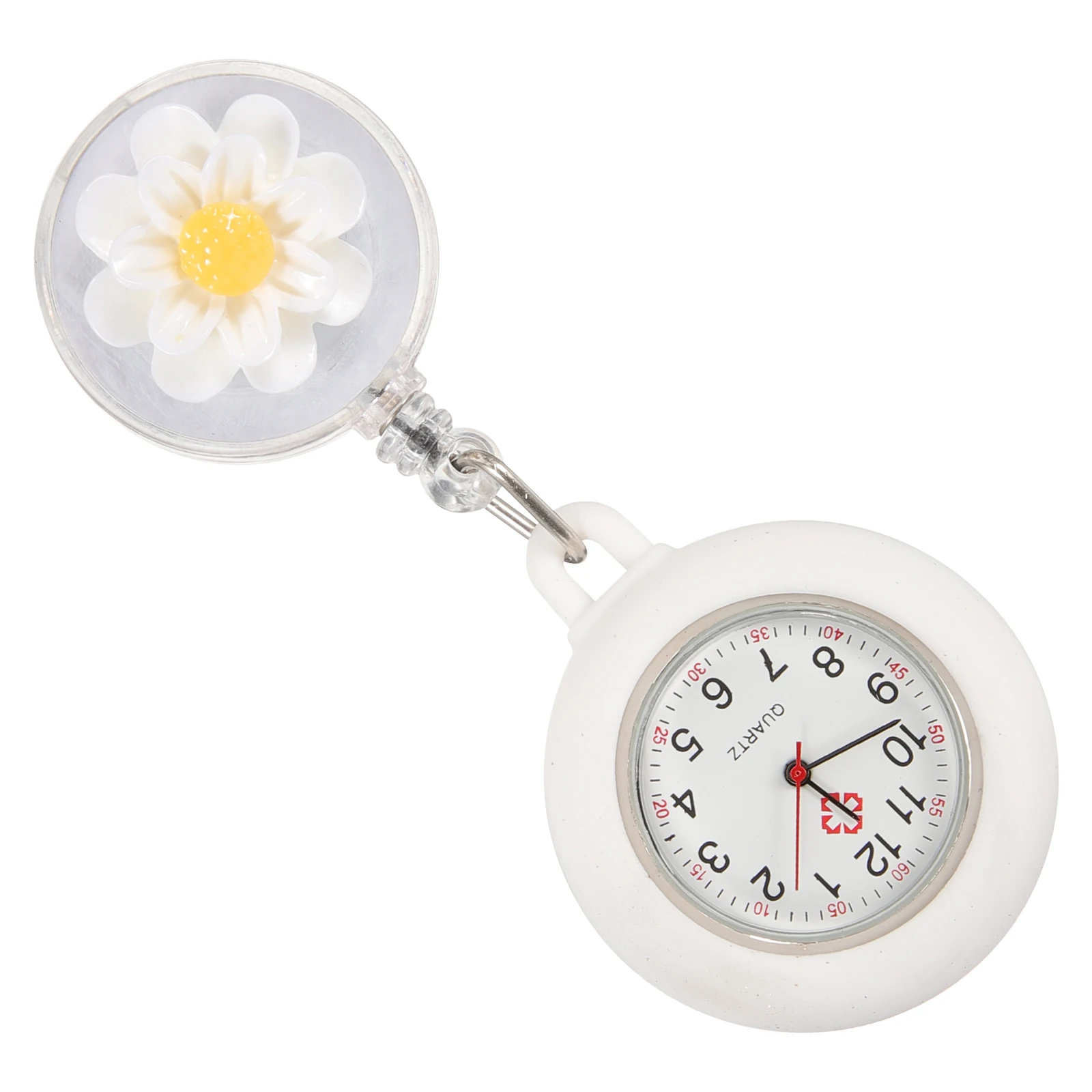 

Nurse Watch Quartz Hanging Badge Clip on Watches for Nurses Telescopic Women's Pocket Watch Portable Retractable Lapel Fob