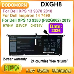 New DXGH8 Laptop Battery For Dell XPS 13 9370 2018,9380 (P82G002) 2019,7390(2019),Inspiron 7390 2-in-1,14 7490,H754V G8VCF 52Wh